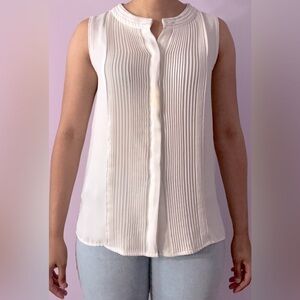 Small, Ann Taylor, white blouse.